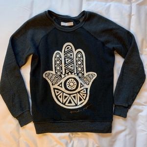 Spiritual Gangster Hamsa print crew sweatshirt